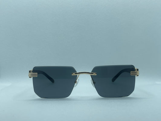 Gold Frame Square Aviator Sunglasses