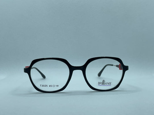 Brilliance Hexa Kids Eyeglasses – Black & Red