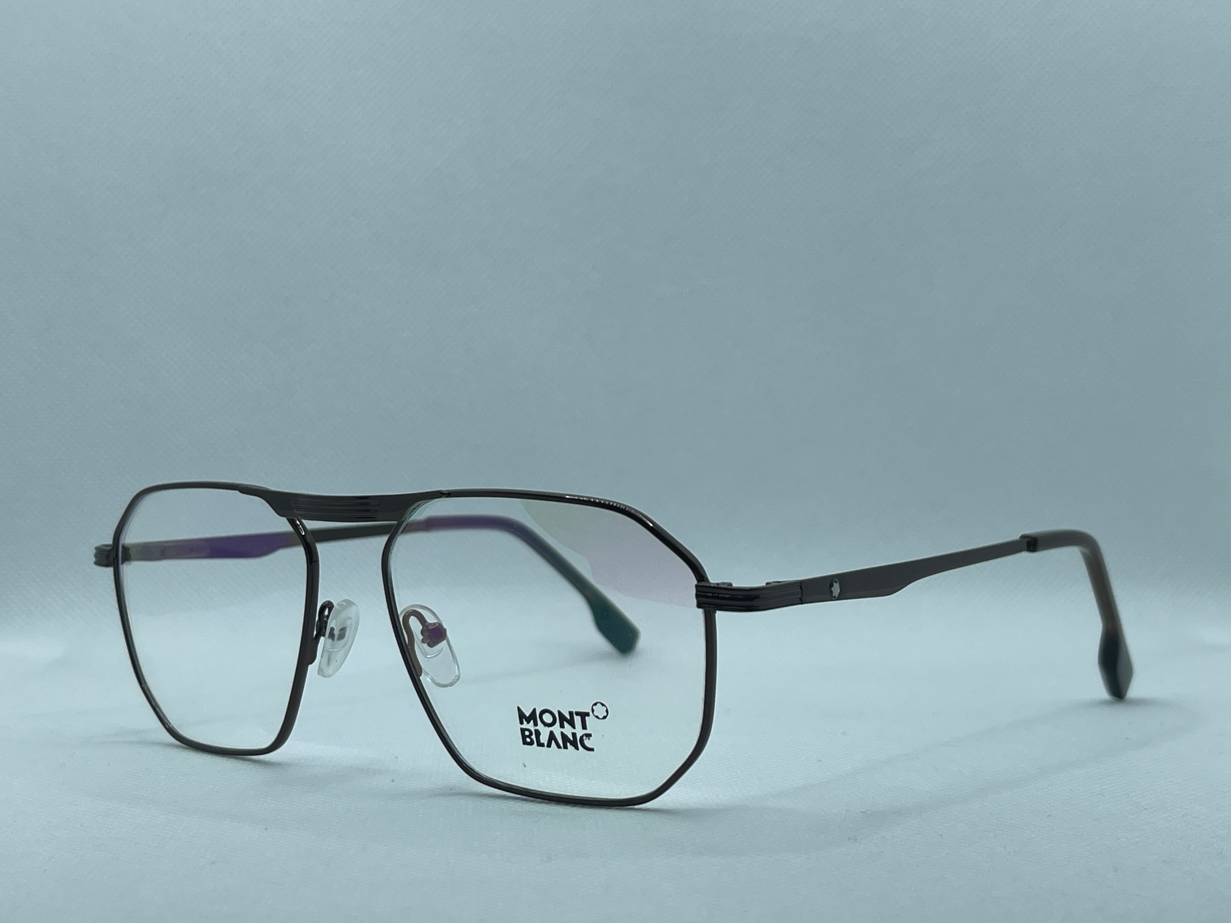 Geometric Metal Frame Eyeglasses Black Unisex