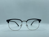 Clubmaster Eyeglasses Black & Silver Metal Frame