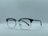 Clubmaster Eyeglasses Black & Silver Metal Frame