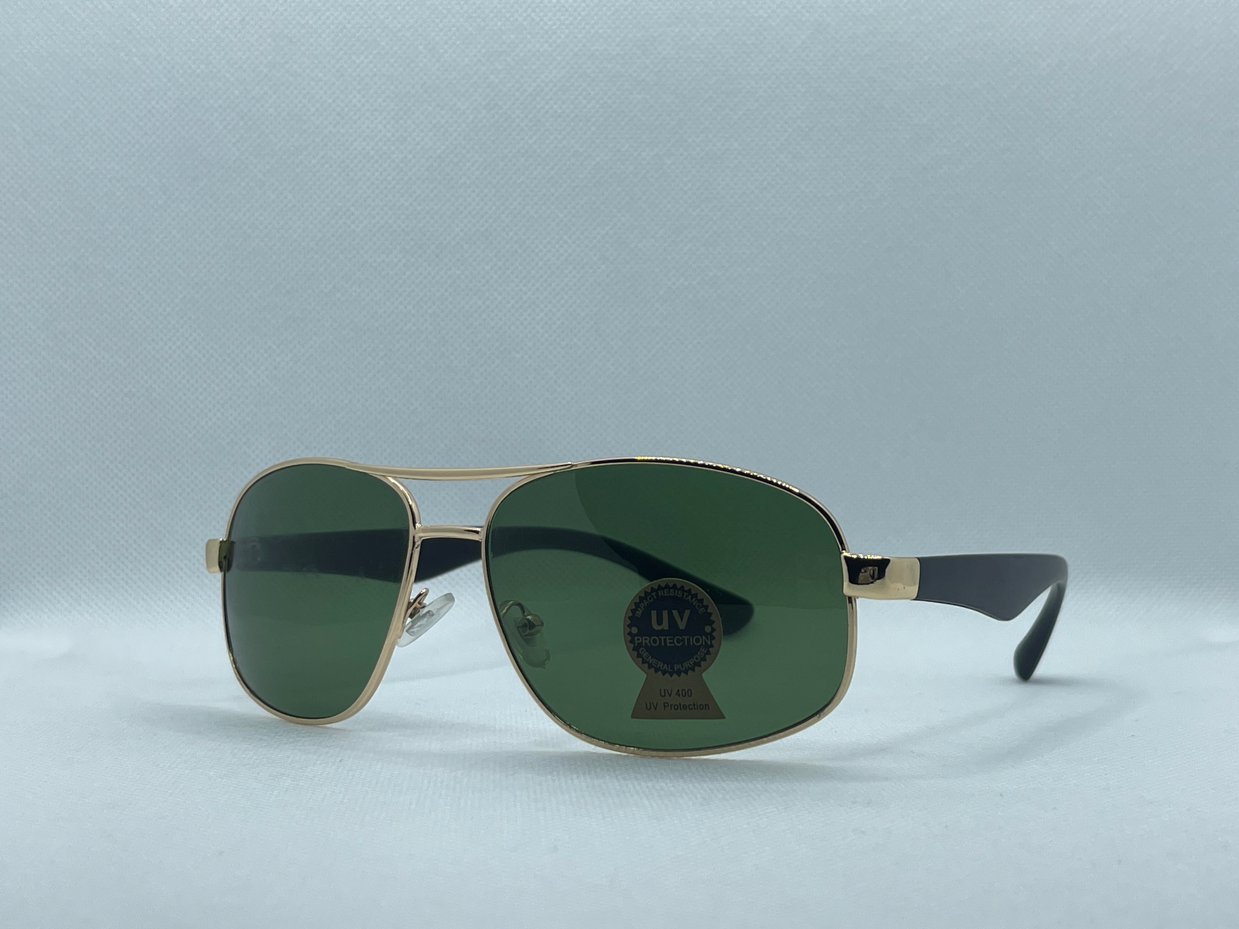 Classic Gold Aviator Sunglasses – Green UV400
