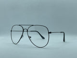 Classic Black Aviator Metal Eyeglass Frame