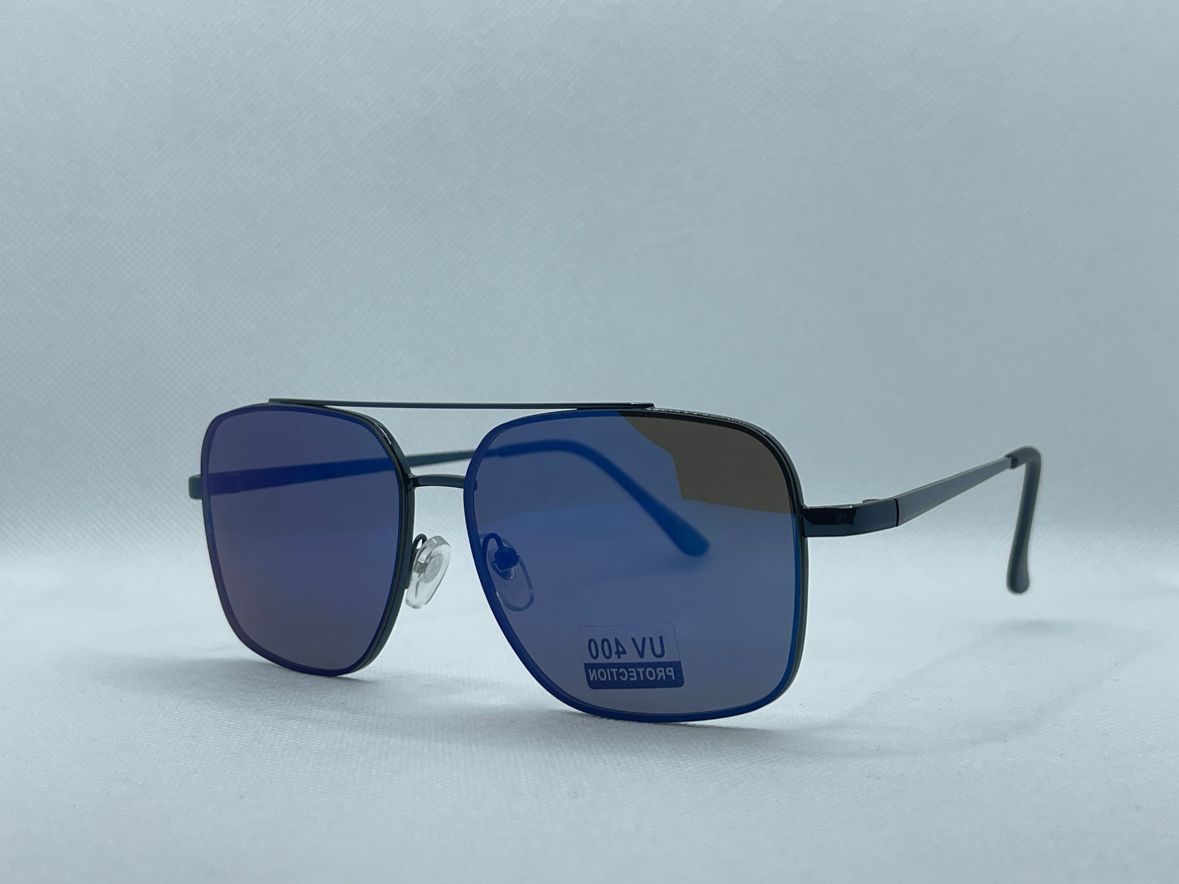 Men’s Square Aviator Sunglasses – Blue UV400 Protection