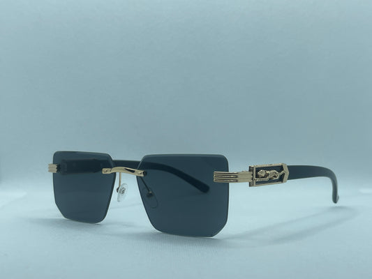 Gold Frame Square Aviator Sunglasses