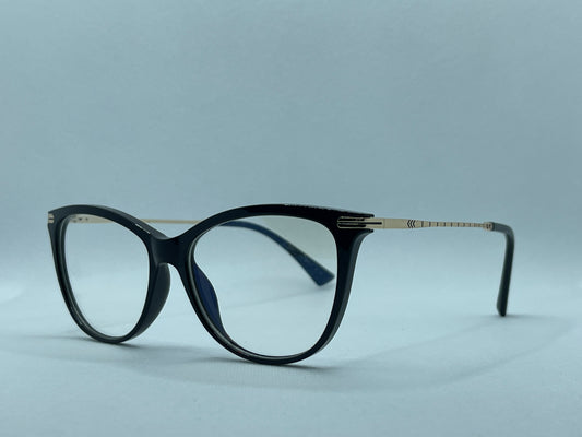 Midnight Black Cat-Eye Optical Glasses