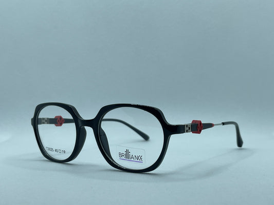 Brilliance Hexa Kids Eyeglasses – Black & Red