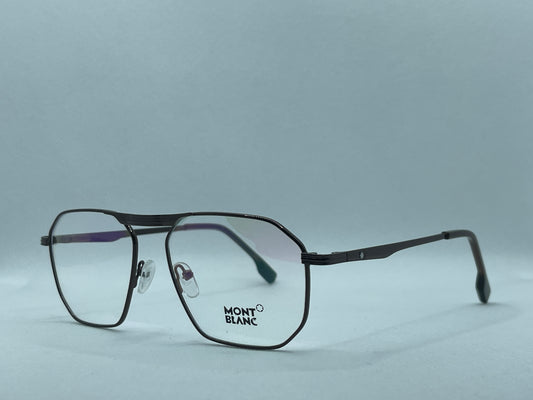 Geometric Metal Frame Eyeglasses Black Unisex