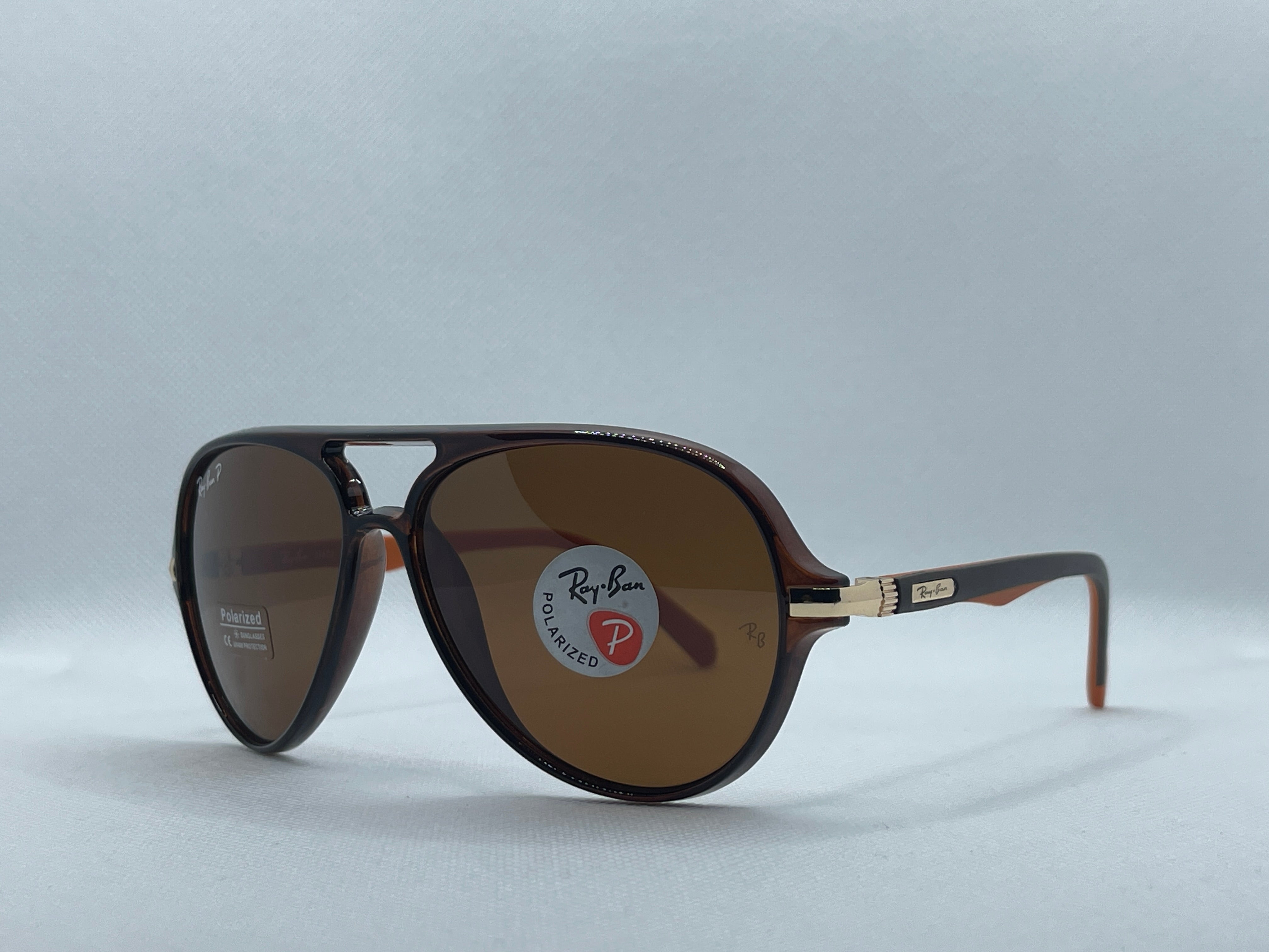 Ray-Ban Polarized Brown Aviator Sunglasses