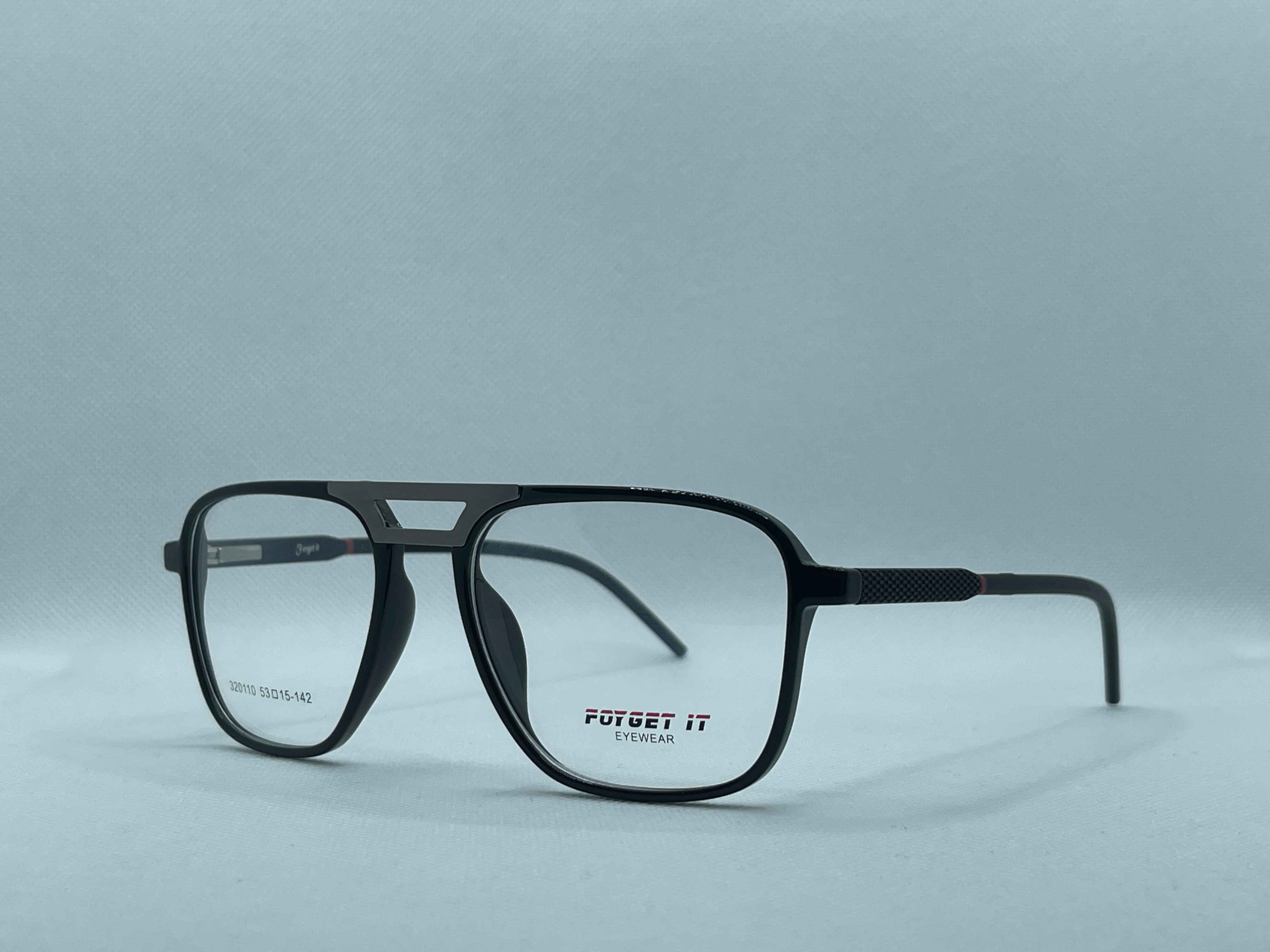 Square Black Metal Frame Eyeglasses