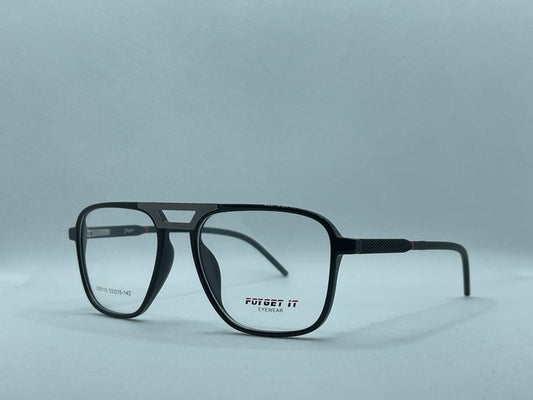 Square Black Metal Frame Eyeglasses