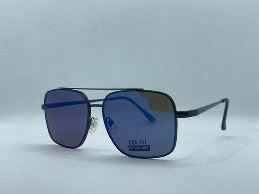 Men’s Square Aviator Sunglasses – Blue UV400 Protection